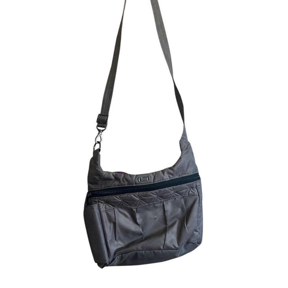 Lug Quilted Everyday Crossbody Bag Lightweight Travel Purse Gray
